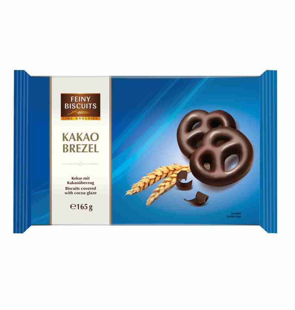 Pretzel Cookies with Cocoa Glaze 165g product pack for sweet travel snack ideas
